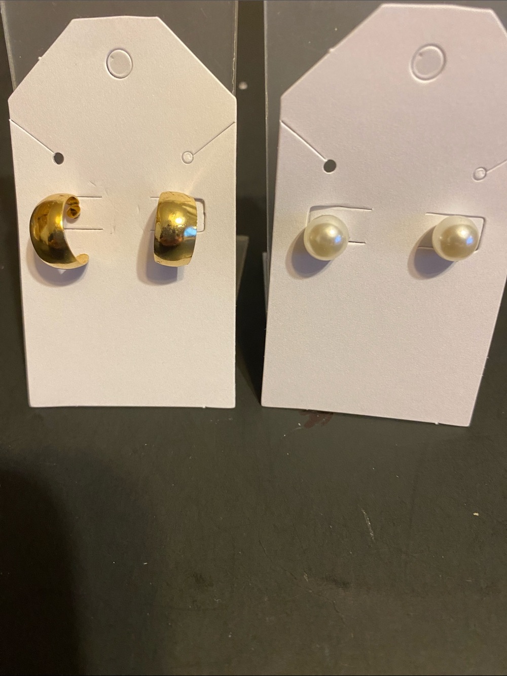 Fashion Jewelry Gold Hoop and Pearl Stud Earring Duo